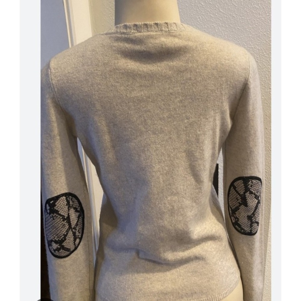 Boo Gemes Women Gray Pullover Sweater Cashmere/Wool Snake Elbow Sz XS